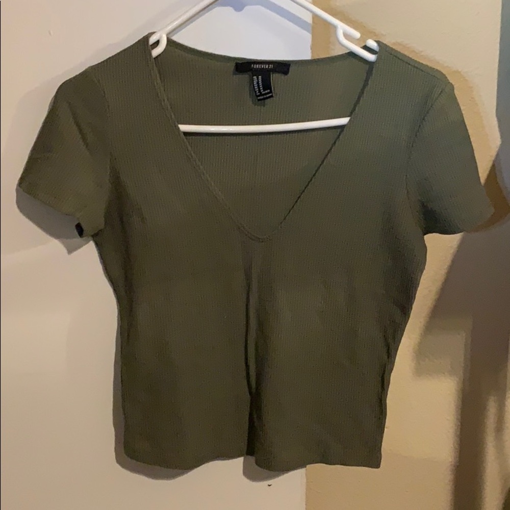 Olive green crop top